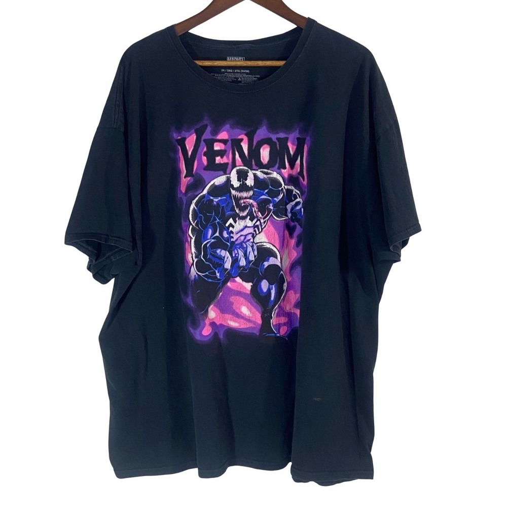 Marvel‎ Men's Venom T-Shirt Sz 3XL Black Graphic Print Goth
